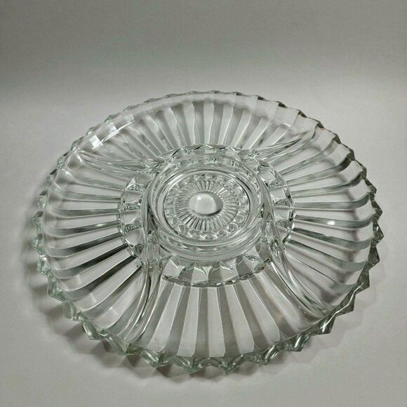 Vintage Indiana Glass 5 Section Serving Tray Plate - Picture 1 of 7